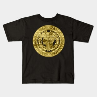 Gold Aesthetic Greek Logo Design Kids T-Shirt